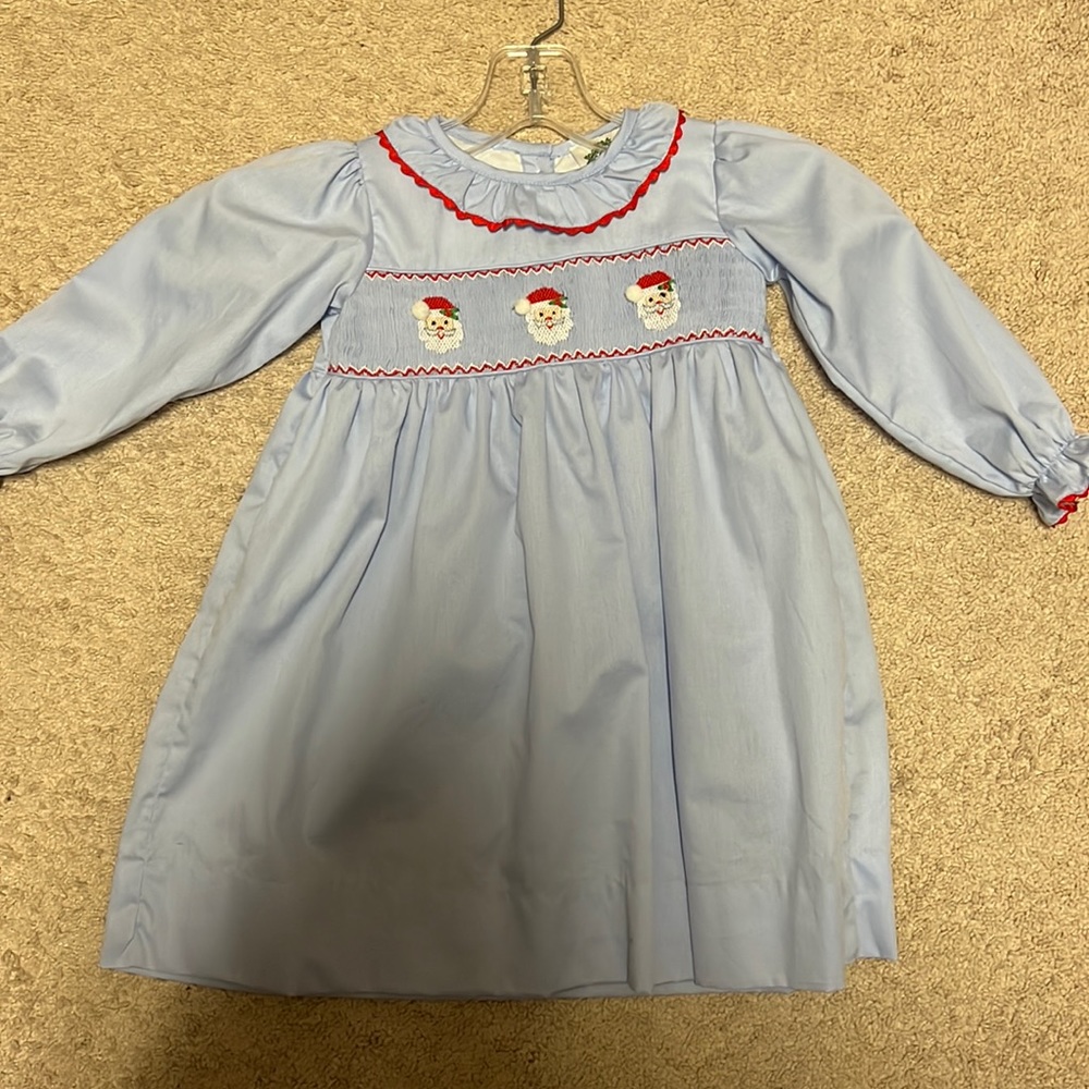 Cecil and Lou smocked Christmas dress